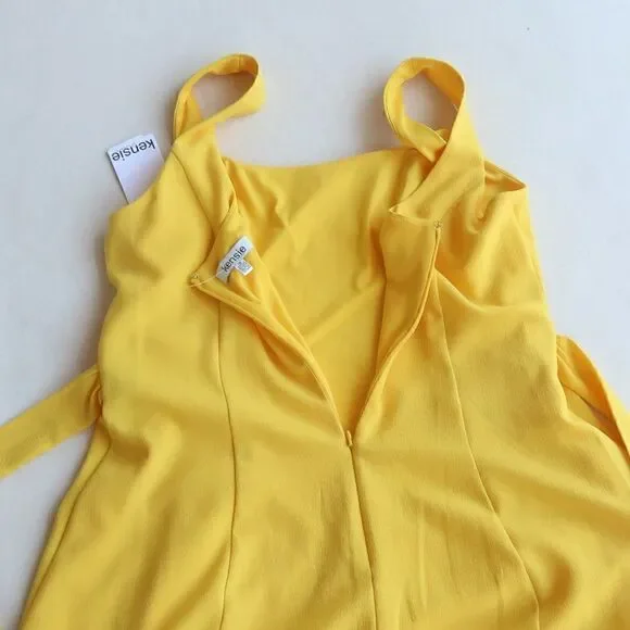 KENSIE Sleeveless Yellow Dress Size 14 - Picture 6 of 11